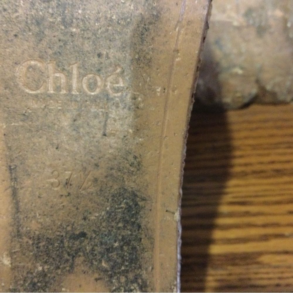 CHLOE Black Leather Platform Wedge Slide Sandals - Picture 10 of 10